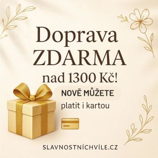 ✨ Novinka na slavnostnichvile.cz ✨ Od teď máte dopravu ZDARMA při nákupu nad 1300 Kč! 🎁 A navíc – nově můžete pohodlně...